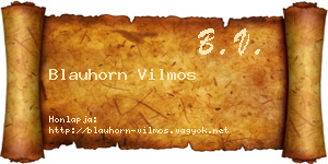 Blauhorn Vilmos névjegykártya
